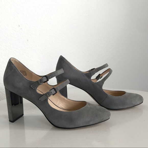 Nine West Shoes - Nine West 8 gray suede Mary Jane heels